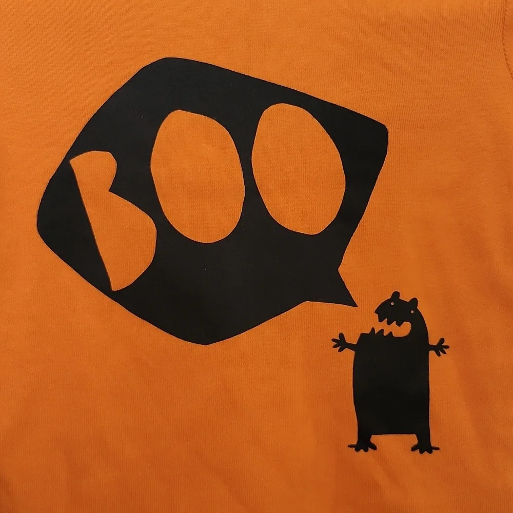 Old Navy Halloween Pajama Top Unisex Long Sleeve Orange Black 18-24 Months NWT